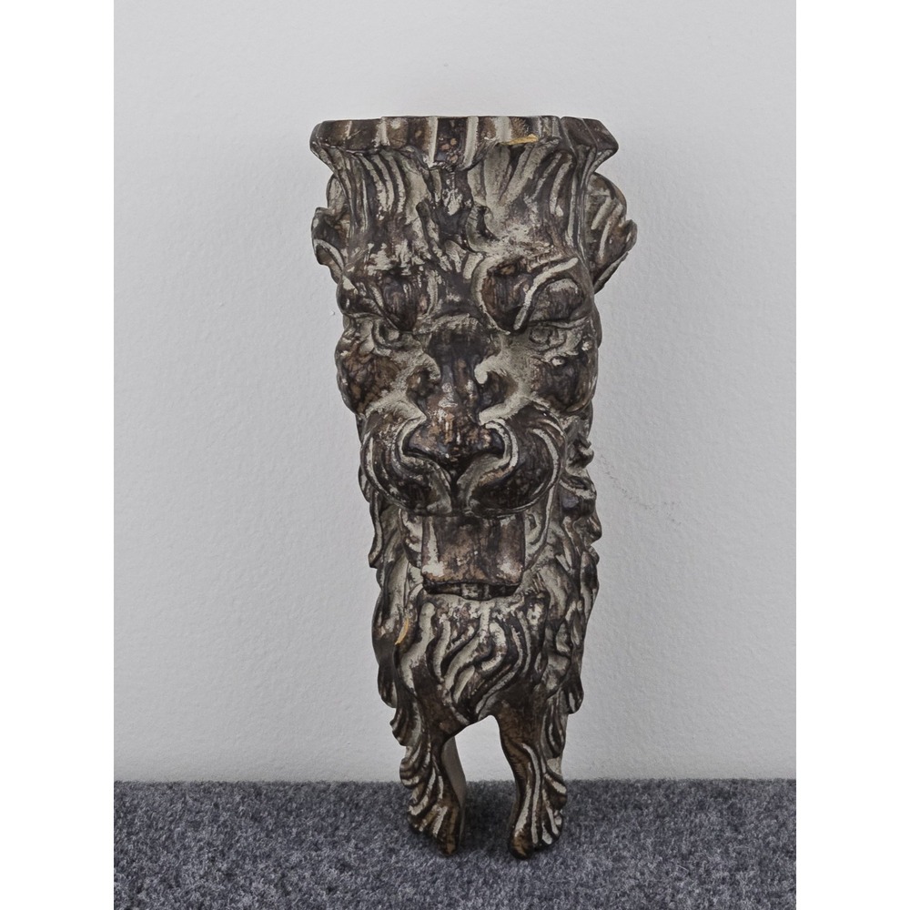 Vintage Resin Lion Candle Holder Corbel Wall Bracket 13" Ornate Gothic Decor - Picture 3 of 10